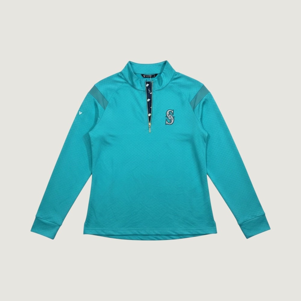 Levelwear Seattle Mariners Pullover Women S Teal Aspire Ceramic 1/4 Zip Top